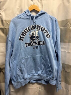 Mitchell & Ness Light Blue Pullover Hoodie with Red Label